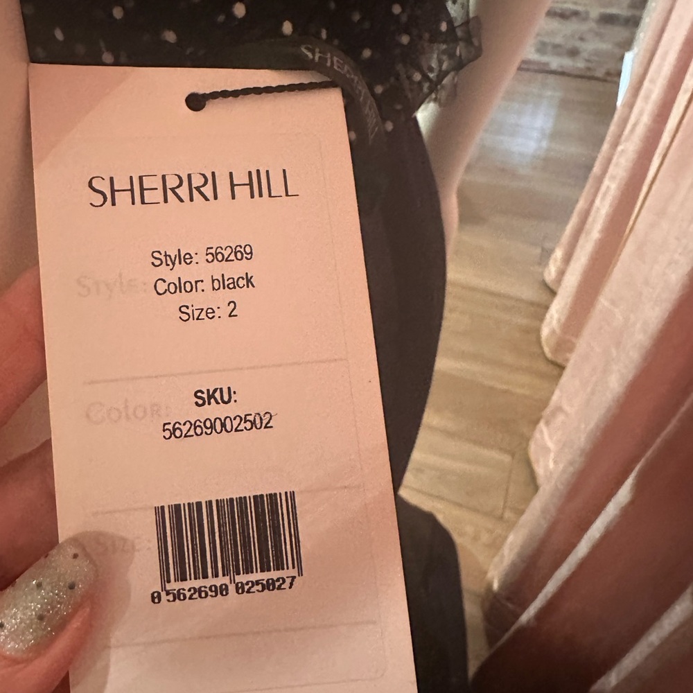 Sherri Hill Style 56269 two-piece gown in black, size 2 — brand new with tags.
